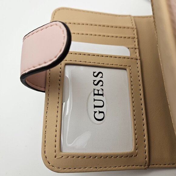 NWT Guess Pink Logo Trifold Wallet with Zip Coin Pocket - Picture 6 of 7